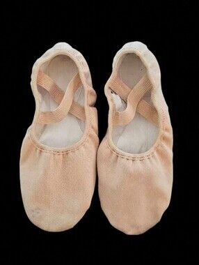 Stelle Pink Stretch Canvas Split-Sole Ballet Shoes - Women’s Size 6 Wide (6MW)